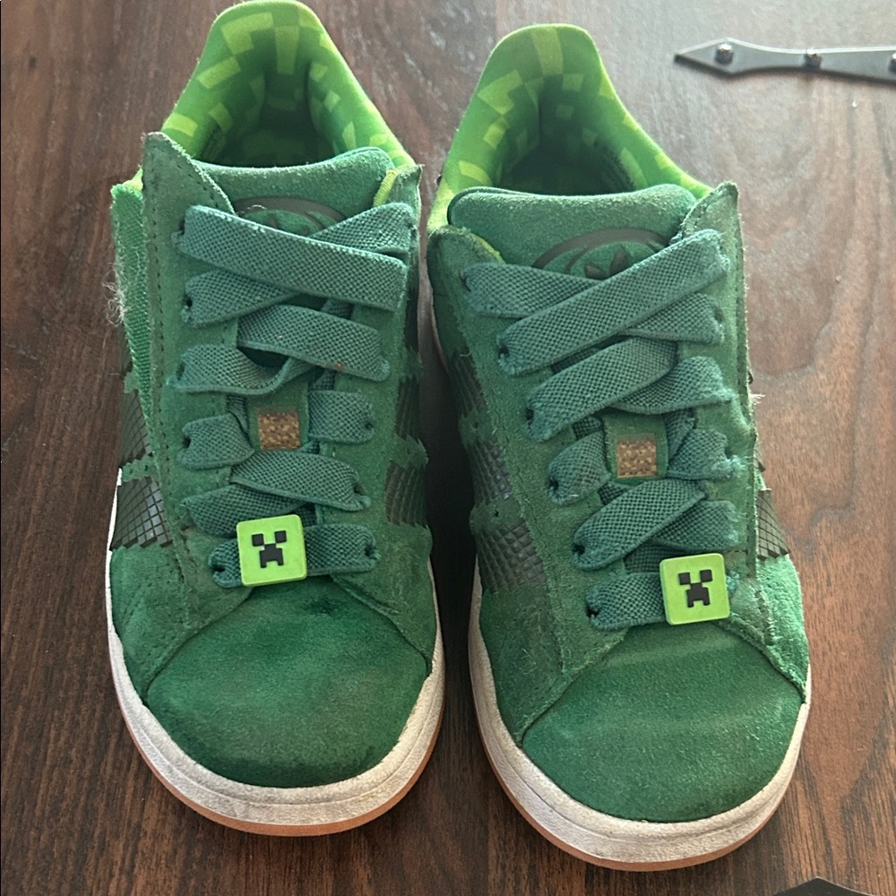 Adidas Kids Green Minecraft Suede & Textile Sneakers